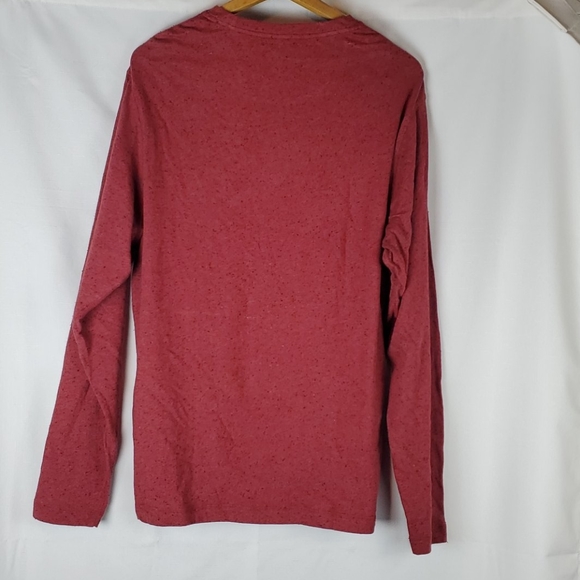 Daniel Cremieux red speckled long sleeve pull on crew neck shirt size Large - Picture 6 of 8